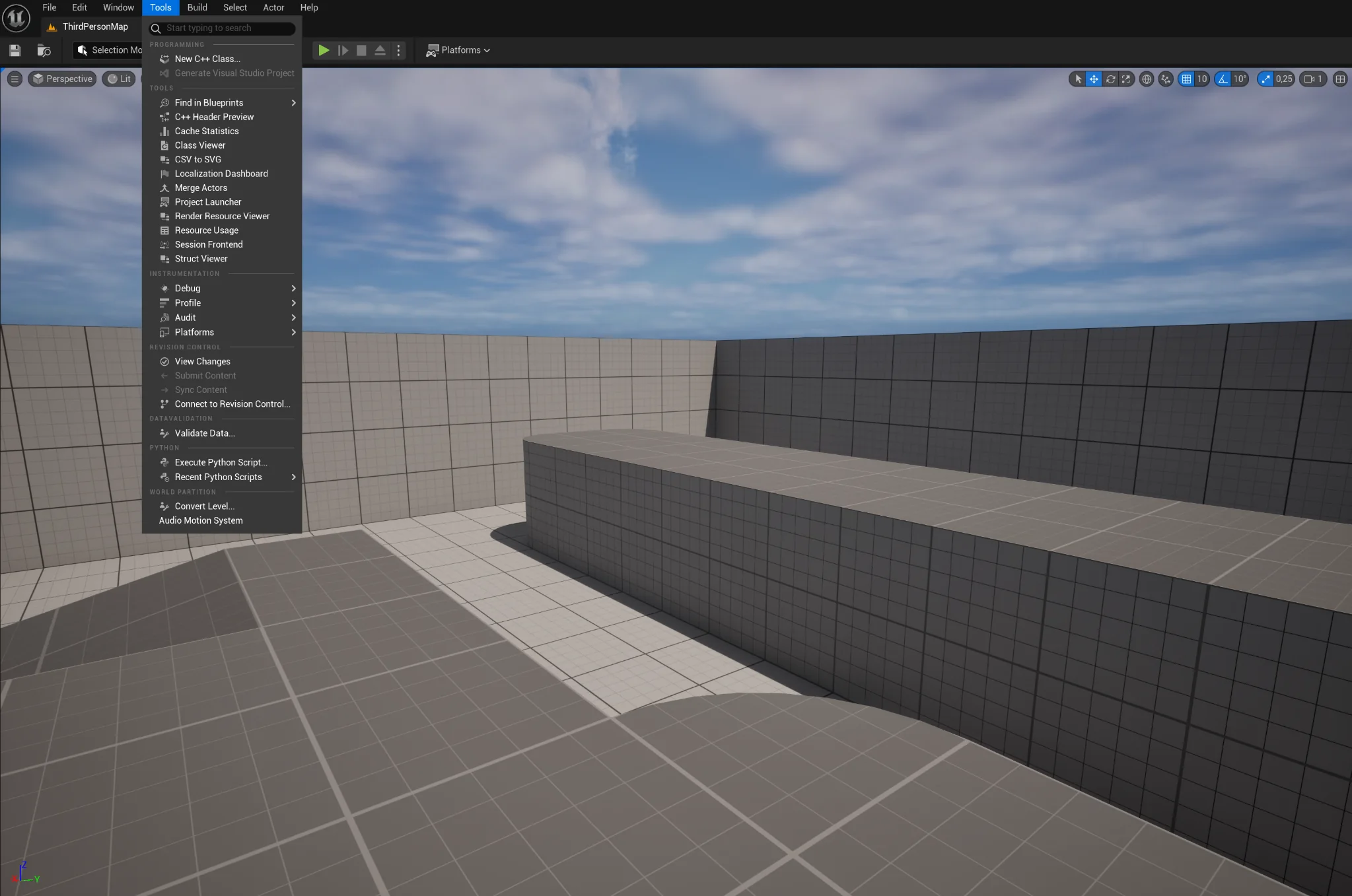 Tools menu — Audio Motion System entry