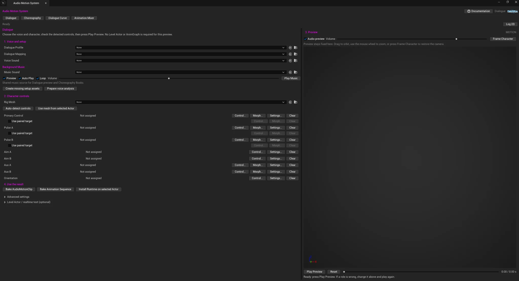 Dialogue workspace overview