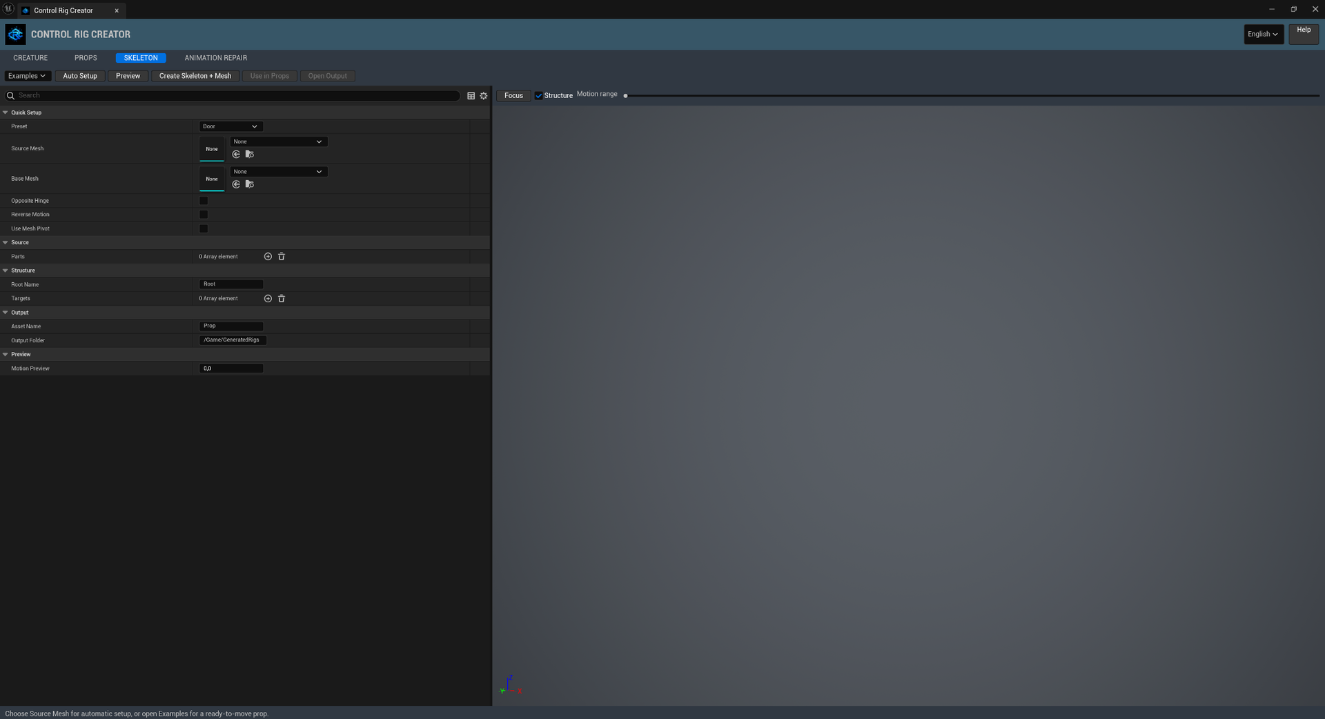 Plugin screenshot: skeleton