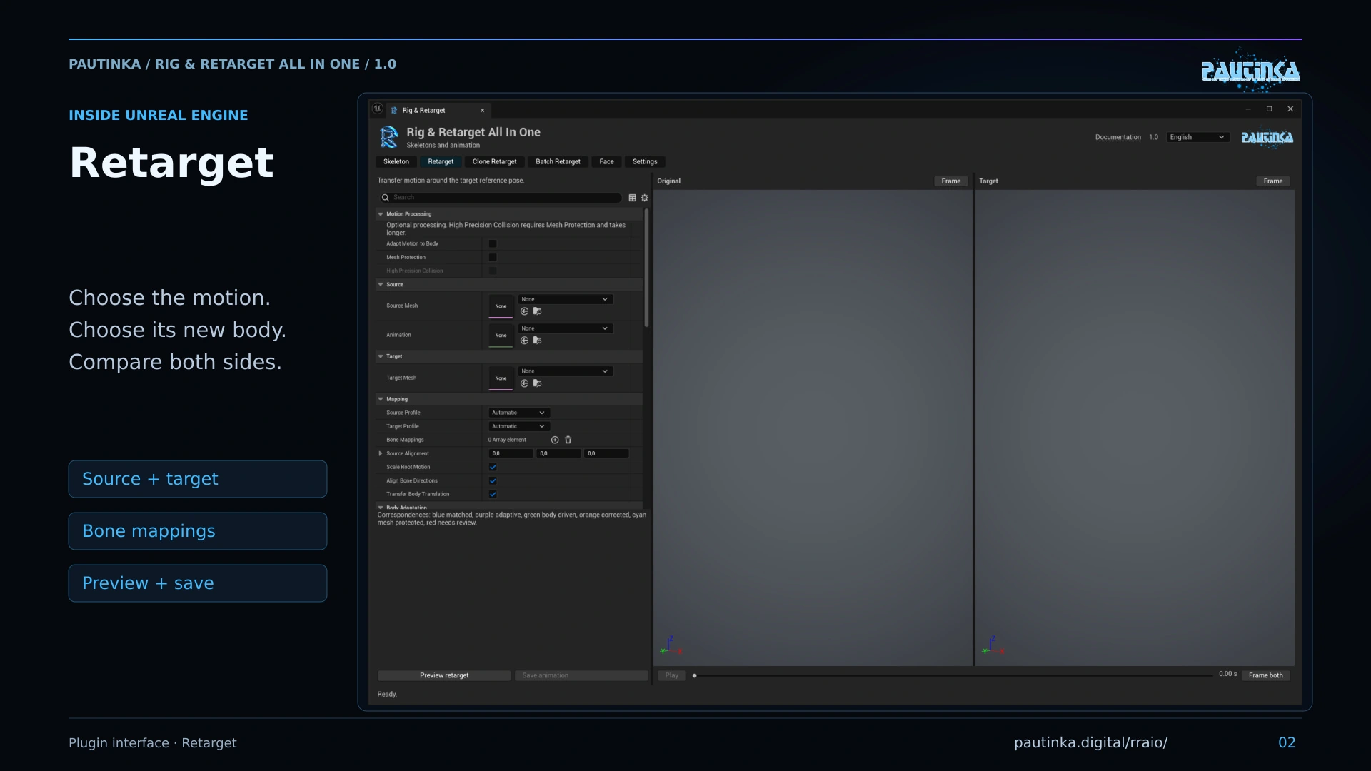 Plugin screenshot · Transfer an animation