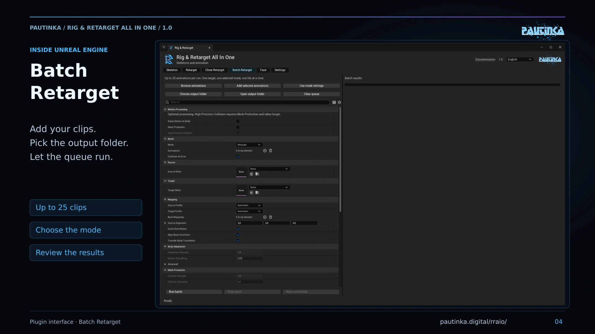 Plugin screenshot · Batch Retarget